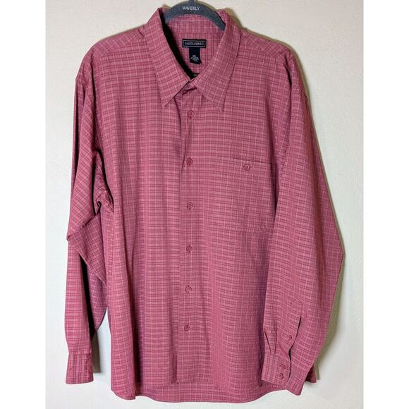 Saddlebred Shirt Men's XXL Red/Tan Plaid Button Down Shirt Front Pocket Casual - Picture 1 of 8